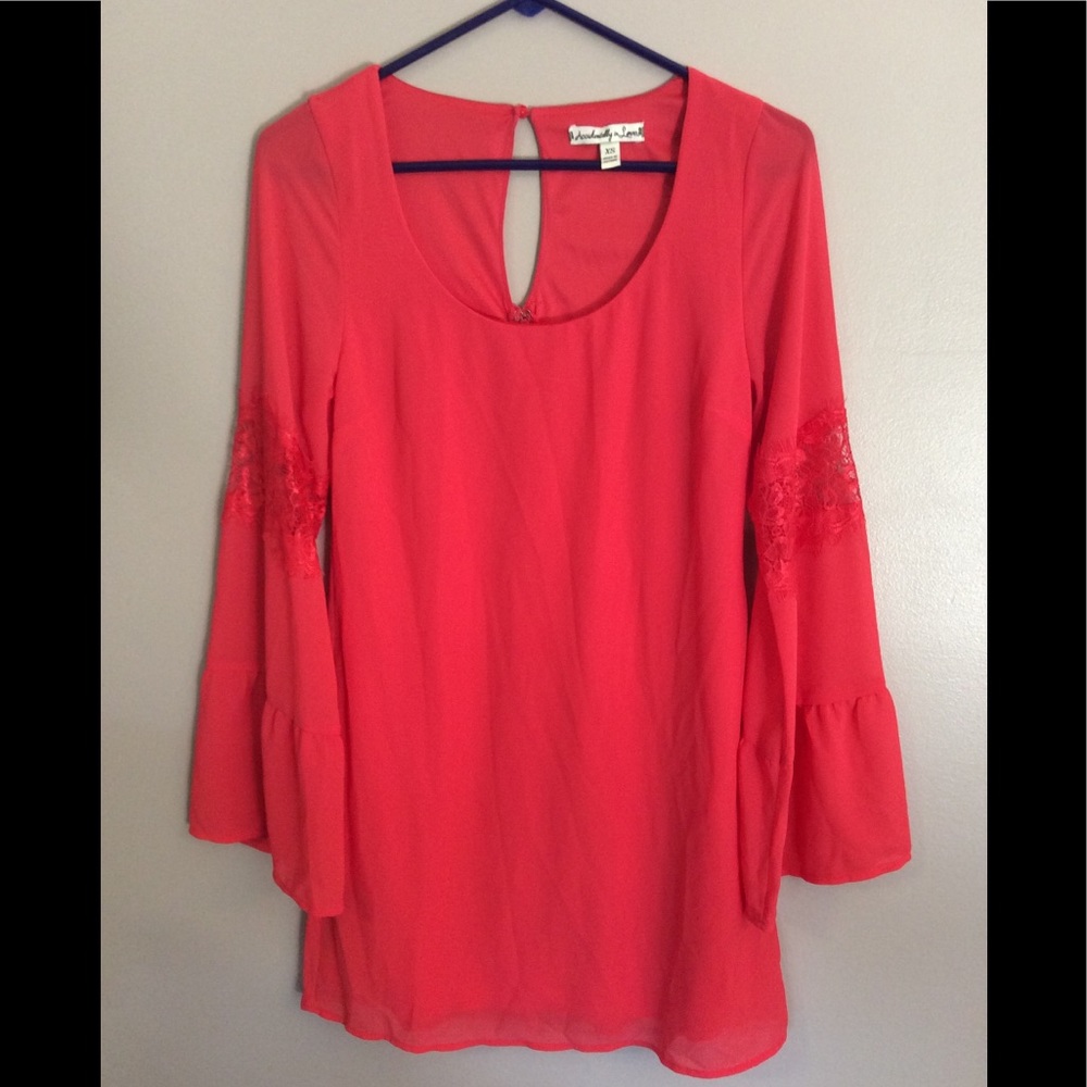 Accidentally In Love Coral Dress XS New